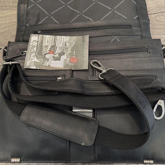 The Chesterfield Brand Joe Leather Briefcase 15.6 Laptop Bag Black Messenger - Picture 11 of 14